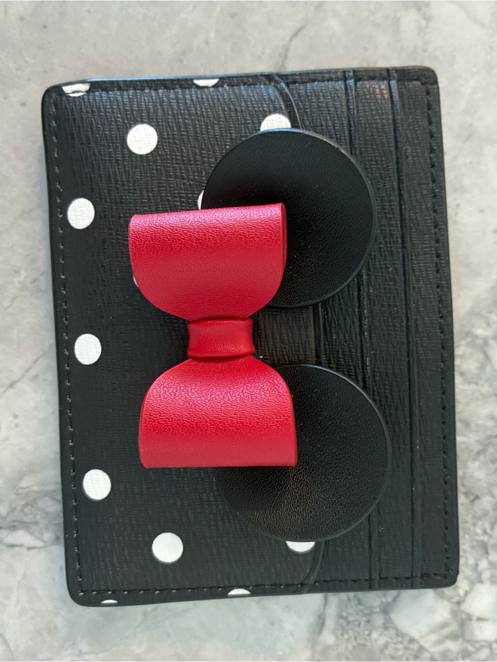 kate spade Black Polka Dot Cardholder with Red Bow, Disney Minnie Mouse